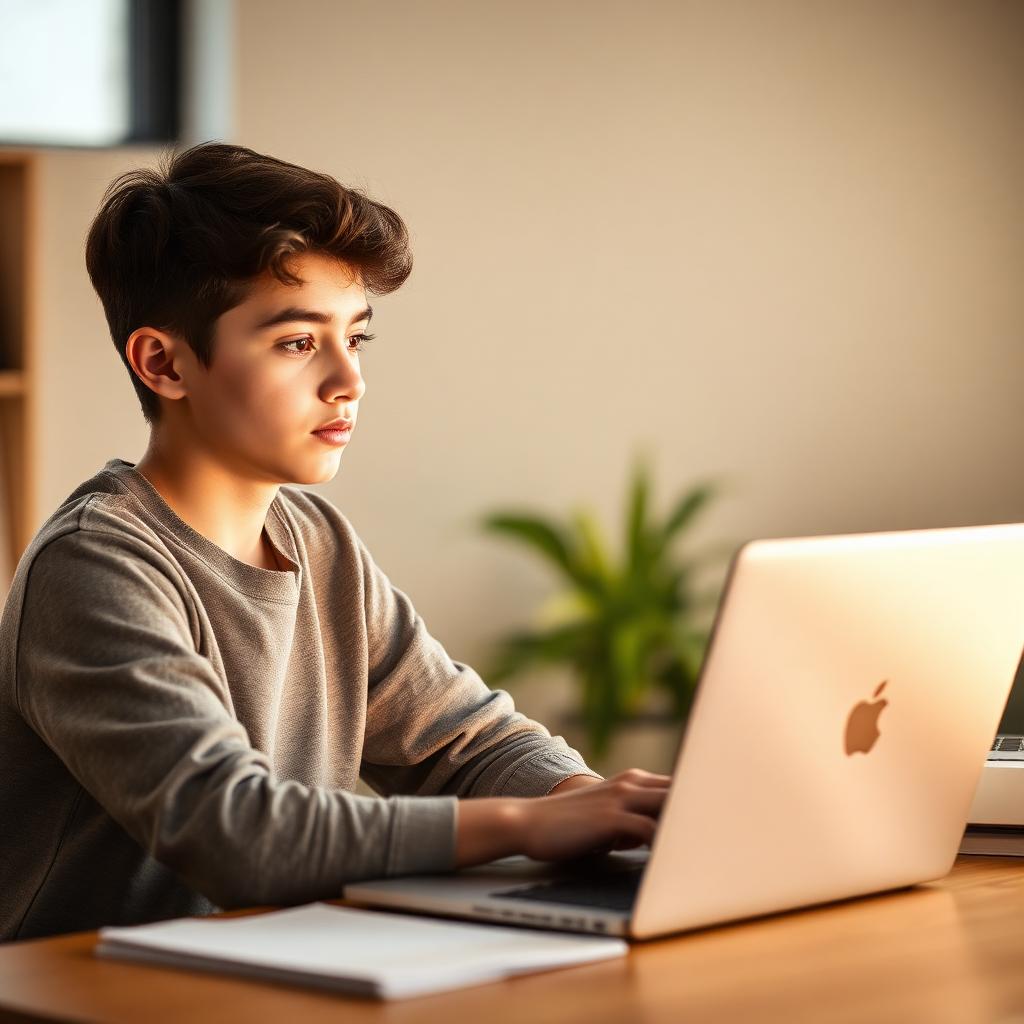 Leerling kijkt rustig naar theorie-examen lesmateriaal na een eerdere onvoldoende